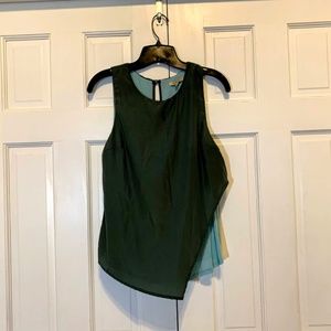 Bordeaux Anthropologie Asymmetrical Silk Tank Top